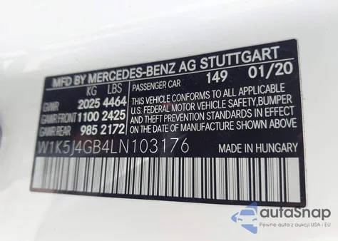 2020 Mercedes-Benz Cla 250 z USA, uszkodzony, nr VIN W1K5J4GB4LN103176